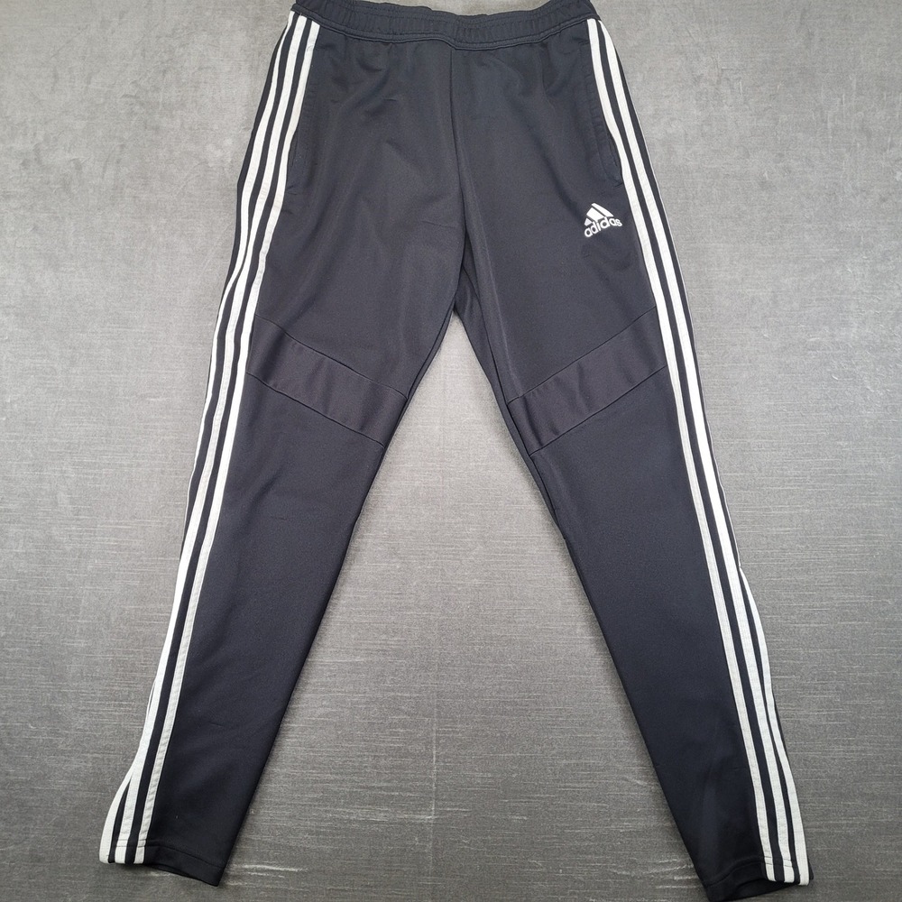Adidas Mens Tiro Aeroready Track Pants Black White Striped Size M Tapered Leg